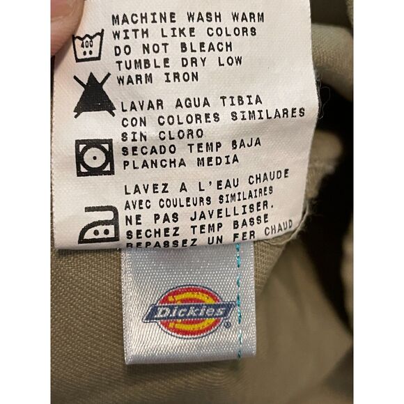 Dickies Men's L/S Button Down Work Shirt Reflective Stripes Tan Size X-Large - Picture 9 of 9